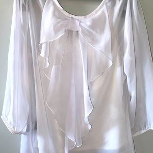 amy’s closet white blouse with bow